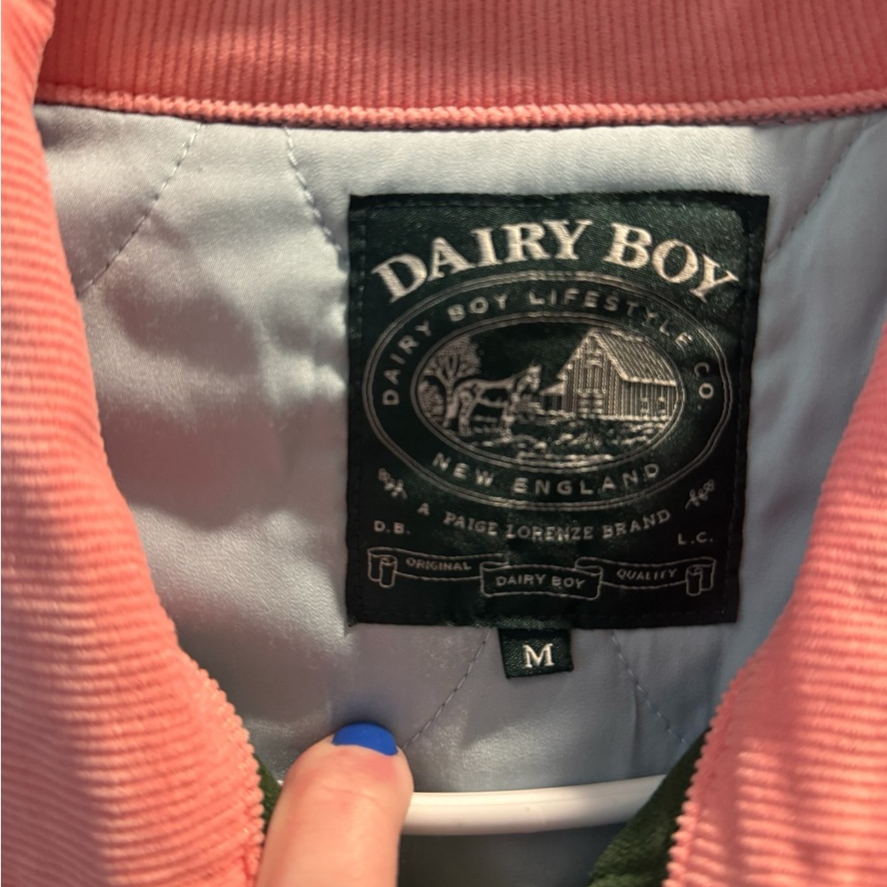 Dairy Boy Green/Pink Barn Jacket Size M - Picture 4 of 9